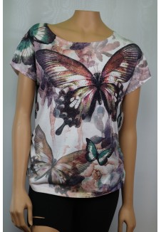 Watercolor Butterfly Burnout Top