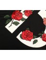 Roses and Camo Knit (Red and Black)