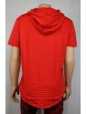 Hooded Longated Three Layer Knit (Red)
