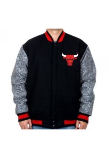 Chicago Bulls Elephant Print Wool Jacket (Black-Grey)