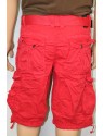 Belted Twill Cargo Shorts (Red)