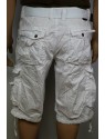 Belted Twill Cargo Shorts (White)